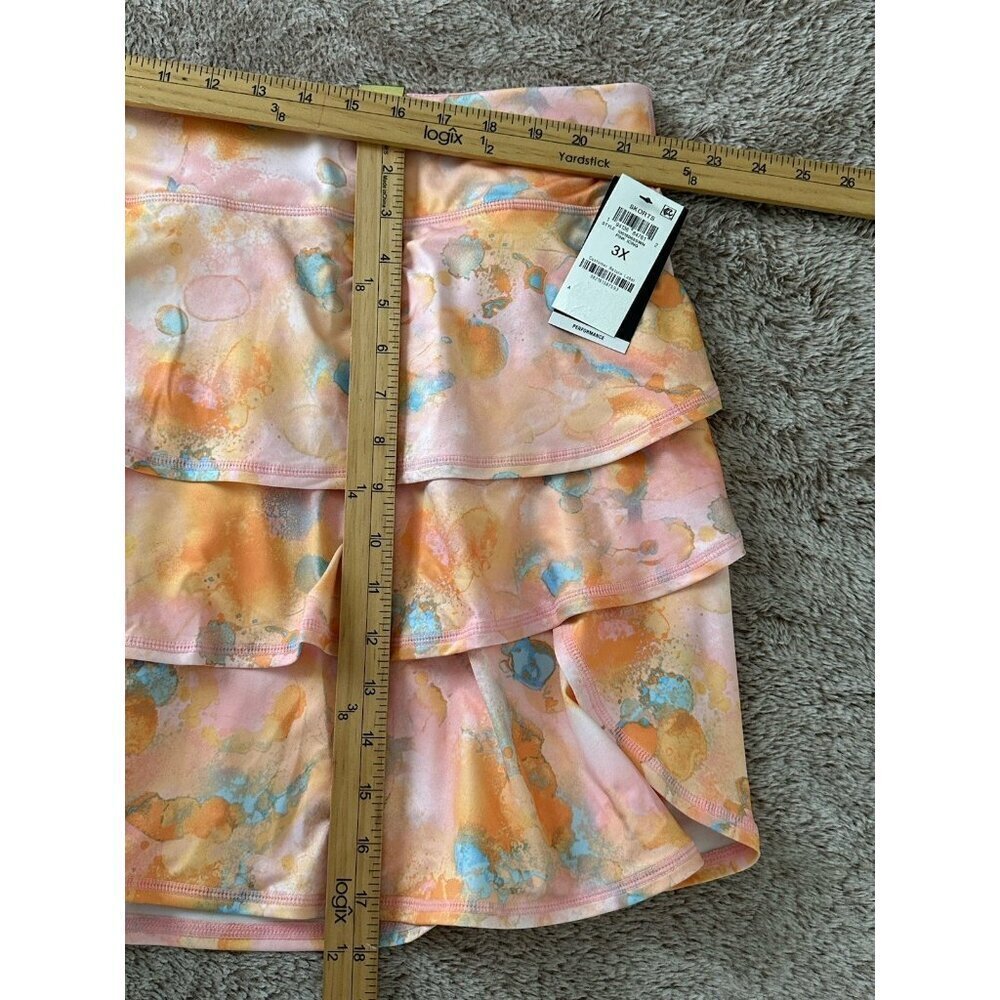 ID Ideology Plus Size Dreamy Bubble-Printed Tiered Flounce Pull-on Skort Pink - Picture 16 of 16
